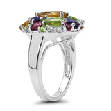5.69 Carat Genuine Multi Stone .925 Sterling Silver Ring