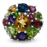 5.69 Carat Genuine Multi Stone .925 Sterling Silver Ring