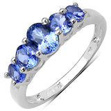 1.56 ct Genuine Tanzanite .925 Sterling Silver Ring