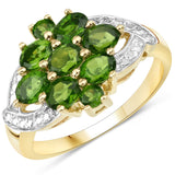 1.26 ct. Genuine Chrome Diopside .925 Sterling Silver Ring