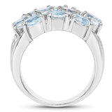 3.60 Carat Genuine Blue Topaz .925 Sterling Silver Ring