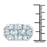 3.60 Carat Genuine Blue Topaz .925 Sterling Silver Ring
