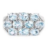 3.60 Carat Genuine Blue Topaz .925 Sterling Silver Ring