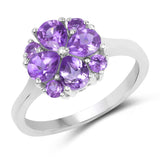 1.44 Carat Genuine Amethyst .925 Sterling Silver Ring