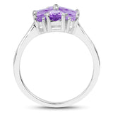 1.44 Carat Genuine Amethyst .925 Sterling Silver Ring