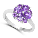 1.44 Carat Genuine Amethyst .925 Sterling Silver Ring