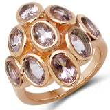 18K Rose Gold Plated 3.78 Carat Genuine Morganite .925 Sterling Silver Ring