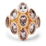 18K Rose Gold Plated 3.78 Carat Genuine Morganite .925 Sterling Silver Ring
