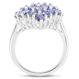 3.50 Carat Genuine Tanzanite .925 Sterling Silver Ring