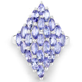 3.50 Carat Genuine Tanzanite .925 Sterling Silver Ring