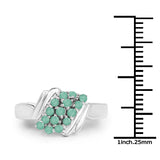 0.45  Carat Genuine Emerald .925 Sterling Silver Ring