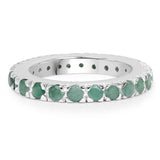 1.49 Carat Genuine Emerald .925 Sterling Silver Ring