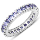 1.89 Carat Genuine Tanzanite .925 Sterling Silver Ring