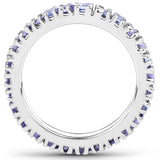 1.89 Carat Genuine Tanzanite .925 Sterling Silver Ring
