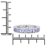 1.89 Carat Genuine Tanzanite .925 Sterling Silver Ring