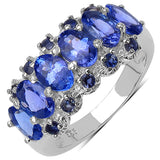 2.89 Carat Genuine Tanzanite .925 Sterling Silver Ring