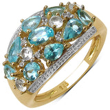 14K Yellow Gold Plated 2.07 Carat Genuine Apetite .925 Sterling Silver Ring