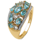 14K Yellow Gold Plated 2.07 Carat Genuine Apetite .925 Sterling Silver Ring