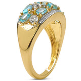 14K Yellow Gold Plated 2.07 Carat Genuine Apetite .925 Sterling Silver Ring