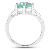 0.46 Carat Genuine Emerald .925 Sterling Silver Ring