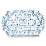 5.51 Carat Genuine Blue Topaz .925 Sterling Silver Ring