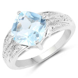 3.65 Carat Genuine Blue Topaz .925 Sterling Silver Ring