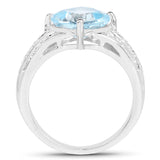 3.65 Carat Genuine Blue Topaz .925 Sterling Silver Ring