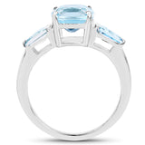 2.90 Carat Genuine Blue Topaz .925 Sterling Silver Ring