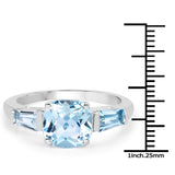 2.90 Carat Genuine Blue Topaz .925 Sterling Silver Ring