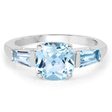 2.90 Carat Genuine Blue Topaz .925 Sterling Silver Ring