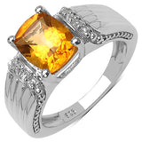 1.73 Carat Genuine Citrine .925 Sterling Silver Ring