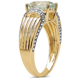 14K Yellow Gold Plated 1.88 Carat Genuine Amethyst .925 Sterling Silver Ring