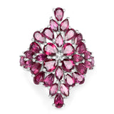 7.52 Carat Genuine Rhodolite .925 Sterling Silver Ring