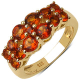 14K Yellow Gold Plated 1.85 Carat Genuine Citrine .925 Sterling Silver Ring