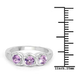 0.72 Carat Genuine Pink Amethyst .925 Sterling Silver Ring