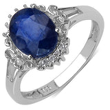 2.47 Carat Genuine Sapphire .925 Sterling Silver Ring