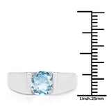 1.48 Carat Genuine Blue Topaz .925 Sterling Silver Ring