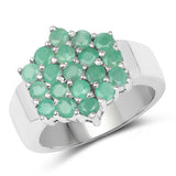 1.05 ct. Genuine Emerald .925 Sterling Silver Ring
