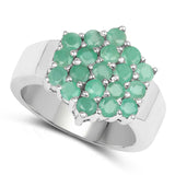 1.05 ct. Genuine Emerald .925 Sterling Silver Ring
