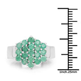 1.05 ct. Genuine Emerald .925 Sterling Silver Ring