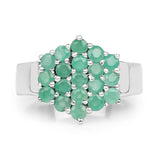 1.05 ct. Genuine Emerald .925 Sterling Silver Ring