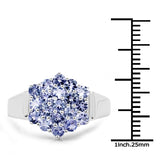1.33 Carat Genuine Tanzanite .925 Sterling Silver Ring