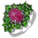 3.16 Carat Genuine Sapphire .925 Sterling Silver Ring