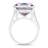 9.97 Carat Genuine Rainbow Quartz .925 Sterling Silver Ring