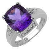 3.83 Carat Genuine Amethyst .925 Sterling Silver Ring