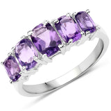 2.50 ct. Genuine Amethyst .925 Sterling Silver Ring