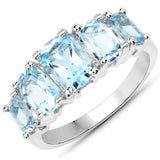 3.00 carat Genuine Blue Topaz .925 Sterling Silver Ring for women