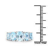 3.00 carat Genuine Blue Topaz .925 Sterling Silver Ring for women