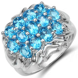 3.25 Carat Genuine Blue Topaz .925 Sterling Silver Ring