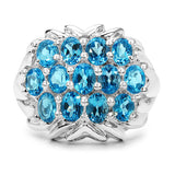 3.25 Carat Genuine Blue Topaz .925 Sterling Silver Ring